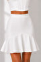 Women's White Scuba Fabric Flounce Mini Skirt Wrinkle-Resistant - 3