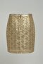 Floral Gilded Women's Leather Skirt - 6