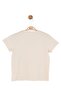 Nk Girl's Short Sleeve Beaded Embroidered Basic T-Shirt 4-8 Years Old Cream - 3