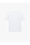 Cotton Short Sleeve Crew Neck Embossed Print Detail T-Shirt - 4