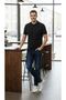 Men's Polo Collar Buttoned Pique Fabric T-Shirt Regular Fit Short Sleeve T-Shirt - Black Mariposa Secret - 5