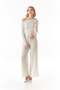 Wrapped Fabric Draped Boat Neck Blouse - 4