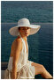 Extra Uv Protection 47 cm Wide Brim Women's Beach and Vacation Hat (Size, 57-58 cm) (Adjustable Drawstring Inside Available) - 3