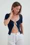 Ribbed Tie-Up Knitwear Blouse - 3