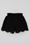 Girl's Shorts Set with String Straps and Floral Embroidery, 3-7 Years Old, Black - 7