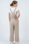 Girl's Salopet Jumpsuit with Strap and Ring Detail, Ages 8-14, Beige - 2
