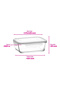 Fresco Glass Storage Container Single Medium Size 800 ml Rectangular White Lockable Lid - 3