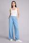 Wide Leg High Waist Long Washed Light Indigo Trousers D8238Ax25Sm - 2