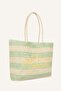 Women's Embroidered Green Beach Bag G8714Axns - 3