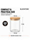 Glass Storage Jar Set 3 x 400ml BPA Free Borosilicate Canisters with Bamboo Lids for Spices Cookies YK4136 - 2