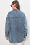 0694 Double Pocket Oversize Denim Jacket - Ice Blue - 6