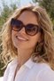 Women's Uv400 Geometric Brown Sunglasses 23063 C3Degrade Glass - 4