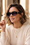 Women's Uv400 Rectangular Sunglasses Gold Detail 25-14 C2 Gradient Glass - 4