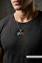 Handcrafted Stainless Steel Chain Men's Necklace with Göktürk and Turkish Flags - 2