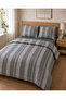 Double Duvet Cover Set Gray White Striped 4 Piece Duvet Cover Set