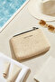 3 Pieces Thermal Lined Water Repellent Stain Resistant Jute Linen Makeup Medicine Bag Set - 3