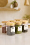 6-Piece Borosilicate Glass Spice Jar Set with Bamboo Spoons and Bamboo Lids