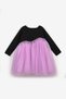 Lilac Asymmetrical Tulle Skirt Long Sleeve Girls' Dress - Rebeca - 3