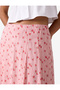 Pocketed Bell-Cut Striped Midi Skirt with Floral Detail - 4