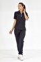 Navy Blue Polo Luxury Lycra Suit High Quality Lycra Scrubs Uniform - 3
