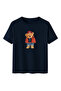 Teddy Bear with Jacket and Jeans Printed Oversized Regular Fit Unisex T-Shirt - 2