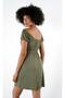 Mini Dress with Front Ruching and Tie-Up Detail (B24-00110) - 4