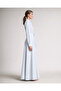 Striped Stone Detailed Long Hijab Dress - 2