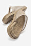 Stella Stone Embroidered Mesh Detailed Women's Gold Slippers - 5