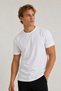 Men's White Plain Crew Neck Standard-fit 100% Cotton Basic T-shirt - 2