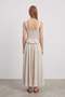 Embroidered Strappy Linen Look Dress - 3