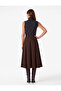 Cotton Flared Cut Pleated Pocketed Midi Poplin Skirt - 4