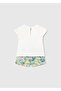 Baby Girl Floral Patterned Shorts Set 1-3 Years Green - 2