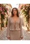 Summer Long Sleeve Tie-Front Double Set with Flounce Detail Skirt, Pareo - 2