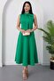 High Collar Dress with Ribbon on the Collar Midi Length Dress Esp058 - 3
