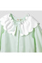 Solid Romper with Sailor Collar and Bow Accent - 3