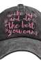 Women's Vintage Wake up Embroidered Adjustable Baseball Cap Hat - 7