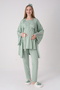 New Season Mint Green Summer Lace Design Button Detailed Short Sleeve Maternity Pajama Set - 2