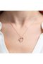 Rose Color Heart Design Zircon Stone Non Tarnish Steel Necklace - 4