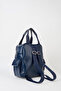 Women's Swan Navy Blue Multi-Pocket Zippered & Flap Adjustable Strap Travel & Daily Backpack - 2