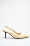 Gold Color Women's Stiletto Open-Back Shoes - 3