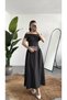 Women's Black and White Polka Dot Boat Neck Midi Dress – Off-The-Shoulder, Waist-Fitted, Stylish & Formal Dress - 7