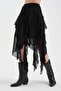 Women's Chiffon and Lace Fabric Detailed Lined Design Skirt