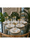 6-Person Gold Detailed Glass Tea Cup and Porcelain Plate Set with Luxurious Design Presentation Box - 2