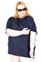 تي شيرت نسائي مقاس كبير من Mode XL Real Large Size Bıs Basic U25162 باللون الأزرق الداكن - 4