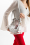 Bow Strap Detailed Luna Women's Crossbody Bag Silver - 3