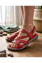 Women's Genuine Leather Daily Sandals Red - 2