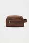 Men's Genuine Leather Organizer Handbag with Three Zippers Brown - 2