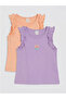 Lcw kids bicycle collar embroidered girl's tank top 2-pack - 8