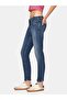 Elıana Slim Leg Mid Waist Mid Indigo Jean Pants - 4