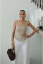 Beige Linen Corset Blouse with Rope Detail